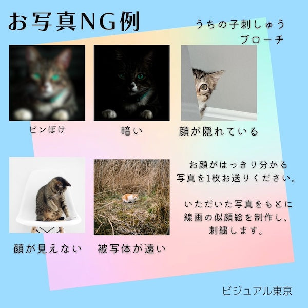 うちの子刺しゅうブローチ