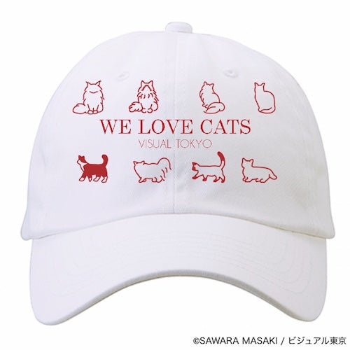 動物たちのキャップ／ホワイト／猫バージョン