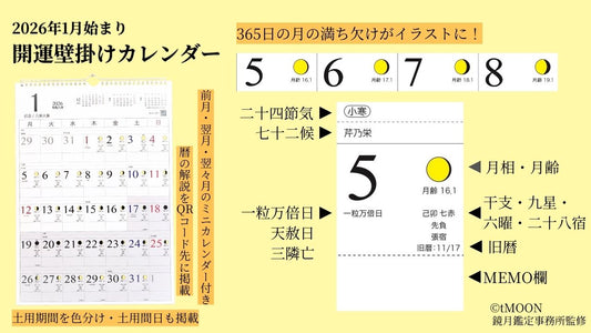開運壁掛カレンダー2026［2026年1月〜2026年12月版］