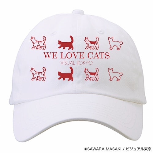 動物たちのキャップ／ホワイト／猫バージョン