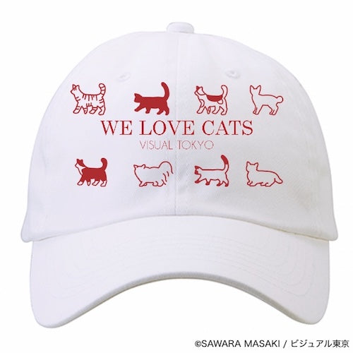 動物たちのキャップ／ホワイト／猫バージョン