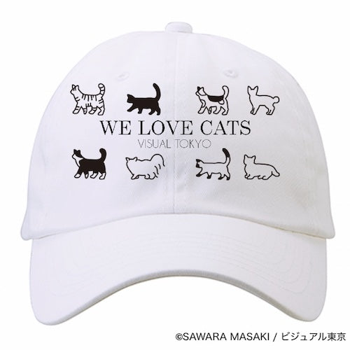 動物たちのキャップ／ホワイト／猫バージョン