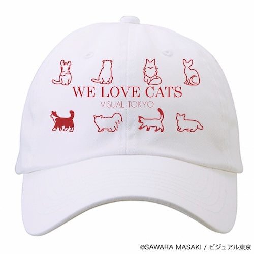 動物たちのキャップ／ホワイト／猫バージョン