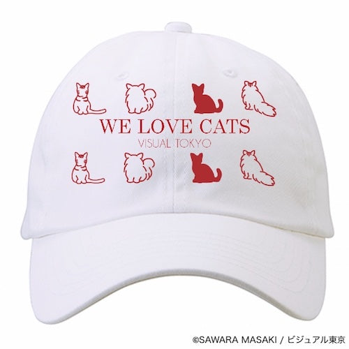 動物たちのキャップ／ホワイト／猫バージョン