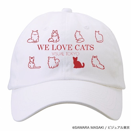 動物たちのキャップ／ホワイト／猫バージョン