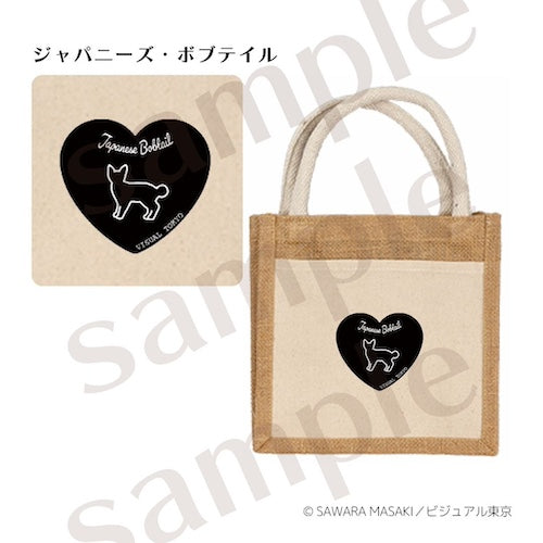 動物たちのジュートバッグ／ブラックハート／猫