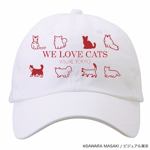 動物たちのキャップ／ホワイト／猫バージョン