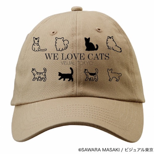 動物たちのキャップ／ベージュ／猫バージョン