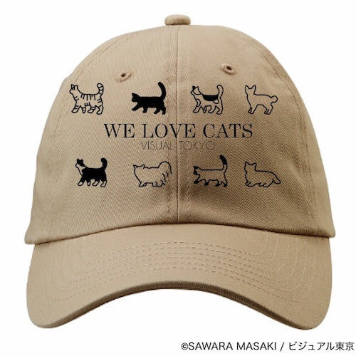 動物たちのキャップ／ベージュ／猫バージョン