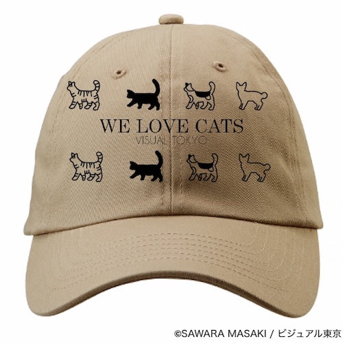 動物たちのキャップ／ベージュ／猫バージョン