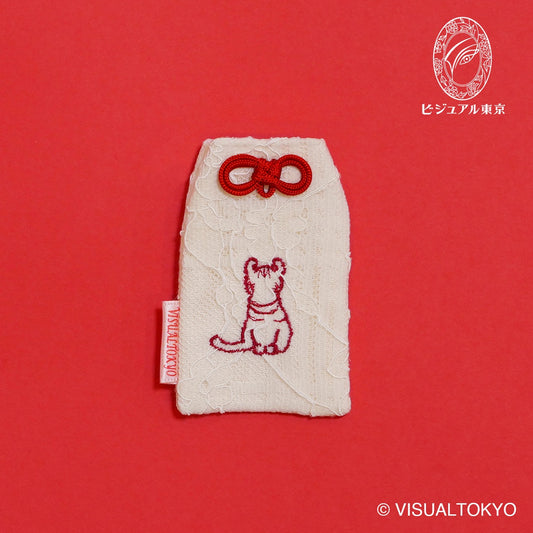 猫ちゃんお守り 刺繍 アメリカンカール｜名入れ可｜6色展開
