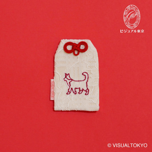 猫ちゃんお守り 刺繍 はちわれ｜名入れ可｜6色展開