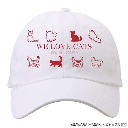 動物たちのキャップ／ホワイト／猫バージョン